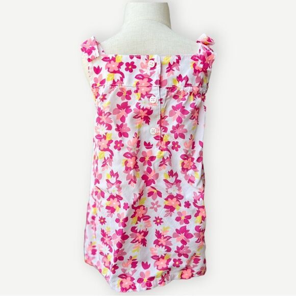 Carter’s Girls Toddler Kids Bow Shoulder Pink Floral Sleeveless Tank Top. 4. 4T. - Picture 4 of 6